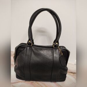 Vintage Coach 4055 Soft Satchel Black Leather Handbag